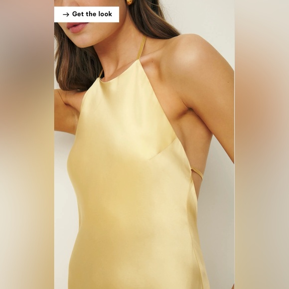 Reformation Jeany Silk Dress, Sunshine, NEW WITH TAGS - Picture 3 of 6